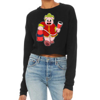 Fire Department T  Shirt Pig As Firefighter With Fire Extinguisher T Cropped Sweater | Artistshot