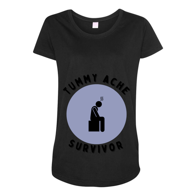 Tummy Ache Survivor  Tummy Ache Survivor Trends  Tummy Relief  Stomach Maternity Scoop Neck T-shirt by cm-arts | Artistshot