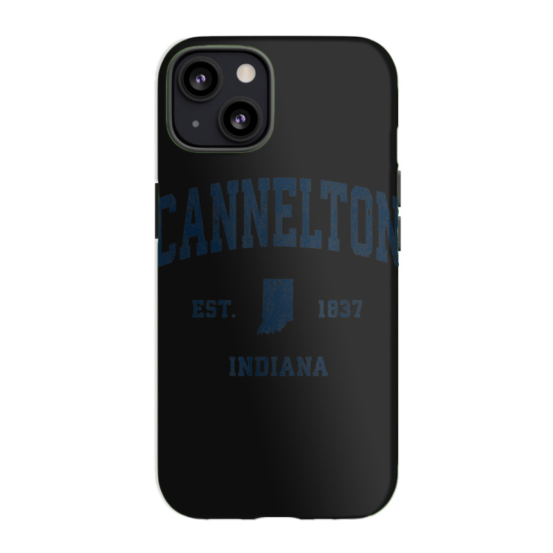 Cannelton Indiana In Vintage Athletic Navy Sports Design Iphone 13 Case | Artistshot