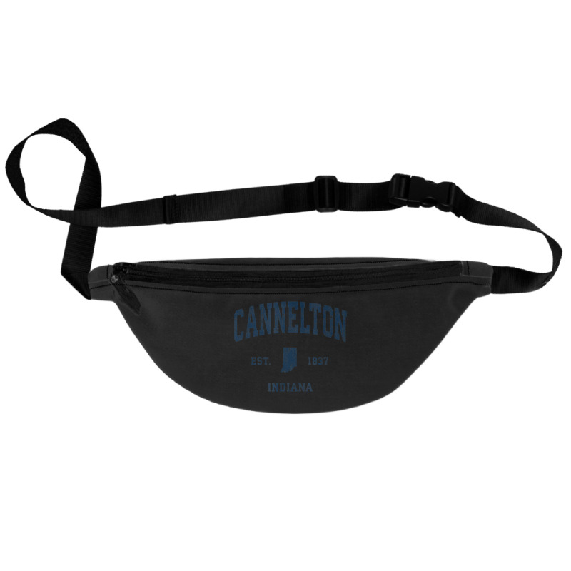 Cannelton Indiana In Vintage Athletic Navy Sports Design Fanny Pack | Artistshot