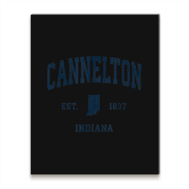 Cannelton Indiana In Vintage Athletic Navy Sports Design Metal Print Vertical | Artistshot