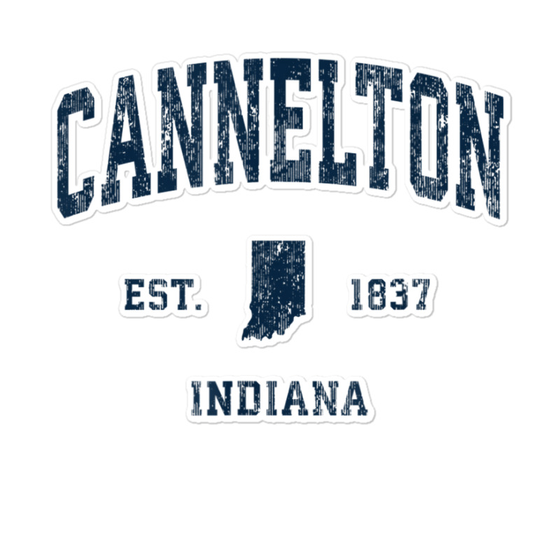 Cannelton Indiana In Vintage Athletic Navy Sports Design Sticker | Artistshot