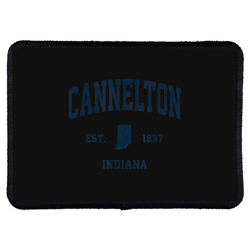 Cannelton Indiana In Vintage Athletic Navy Sports Design Rectangle Patch | Artistshot