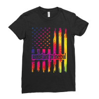 Assistant Principal Us Flag Gifts School Crew Ladies Fitted T-shirt | Artistshot