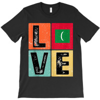 Vintage Retro I Love Maldives Flag For Maldivian Pride Gift Tank Top T-shirt | Artistshot