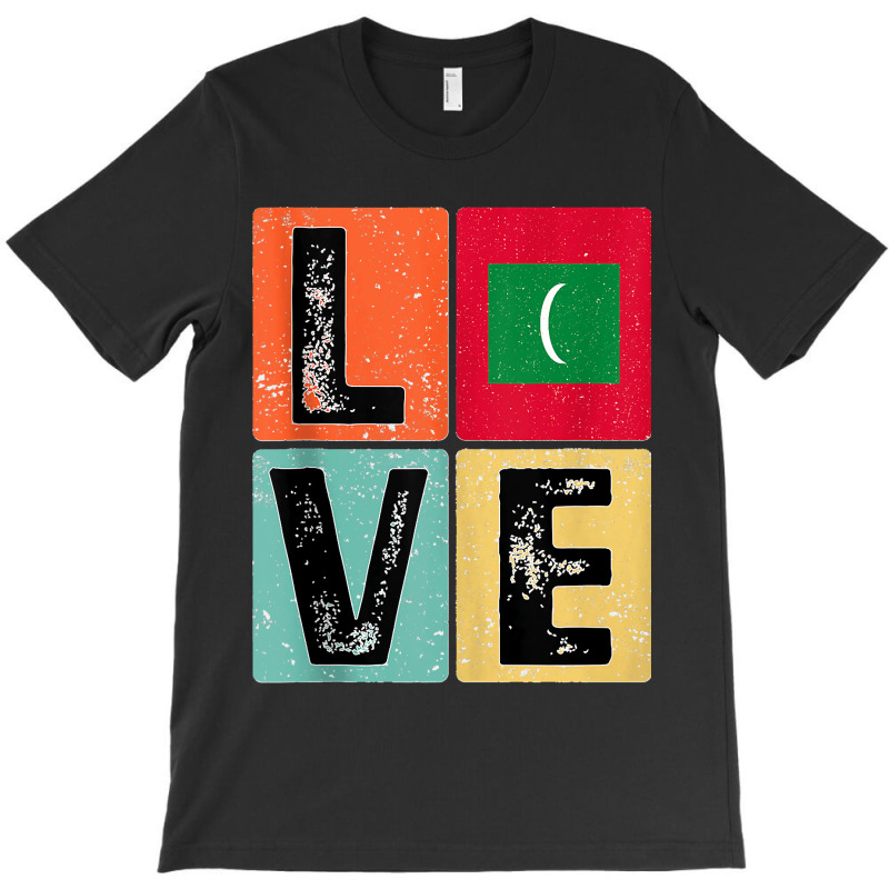 Vintage Retro I Love Maldives Flag For Maldivian Pride Gift Tank Top T-shirt | Artistshot