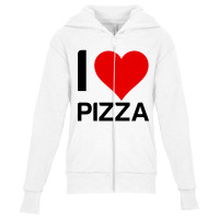 I Love Pizza Heart Youth Zipper Hoodie | Artistshot