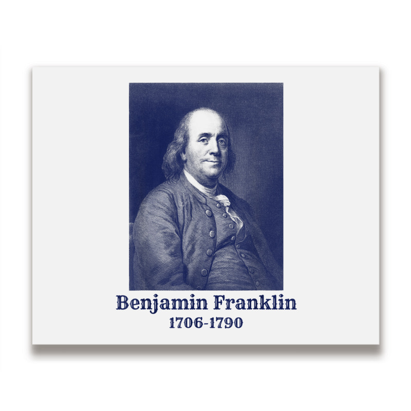 Ben Franklin T Shirt. Vintage Founding Father Tee Metal Print Horizontal | Artistshot