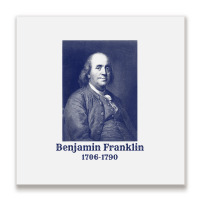 Ben Franklin T Shirt. Vintage Founding Father Tee Metal Print Square | Artistshot