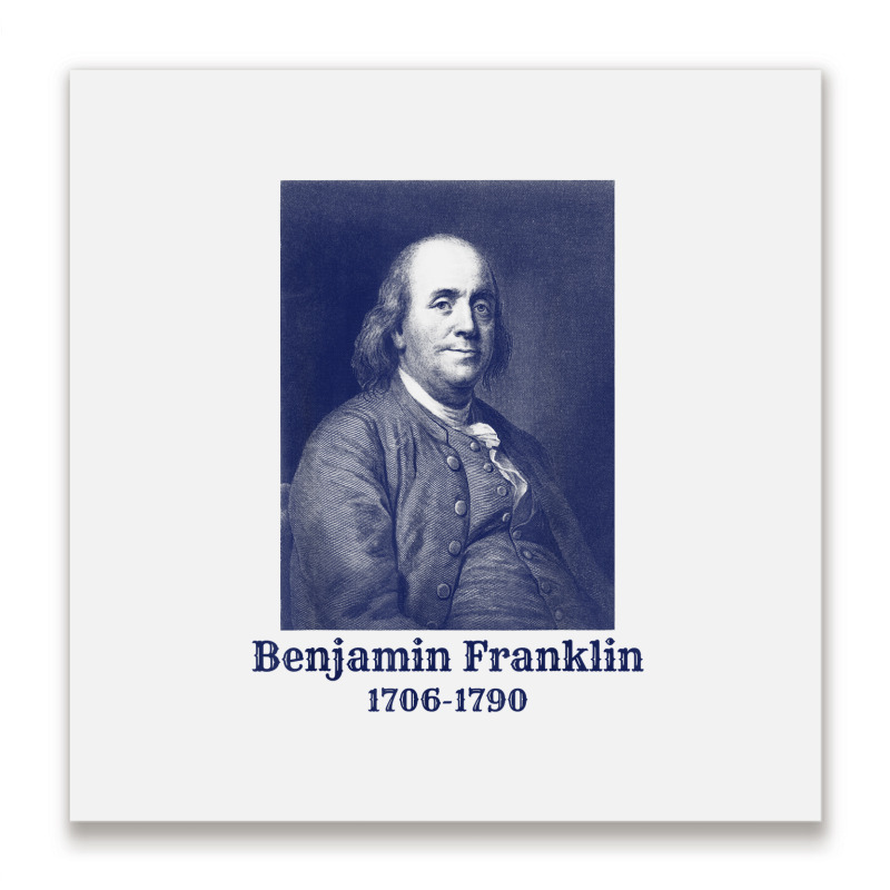 Ben Franklin T Shirt. Vintage Founding Father Tee Metal Print Square | Artistshot