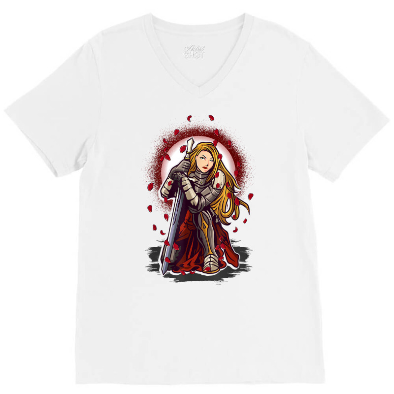 Woman Female Warrior Knight Medieval Fantasy Armor Sword T Shirt V-neck Tee | Artistshot