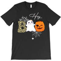 Gift Idea T  Shirt Hey Boo Cute Ghost With Pumpkin Halloween T  Shirt T-shirt | Artistshot