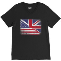 British American Flag Great Britain Union Jack . V-neck Tee | Artistshot