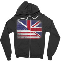 British American Flag Great Britain Union Jack . Zipper Hoodie | Artistshot