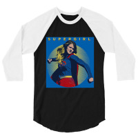 Supergirl, Classic Hero, 3/4 Sleeve Shirt | Artistshot