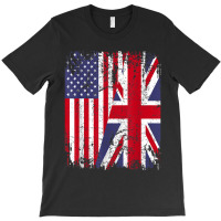 British Roots Half American Flag Britain Uk T-shirt | Artistshot