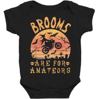 Brooms Are For Amateurs Bike Riding Funny Halloween Baby Bodysuit | Artistshot