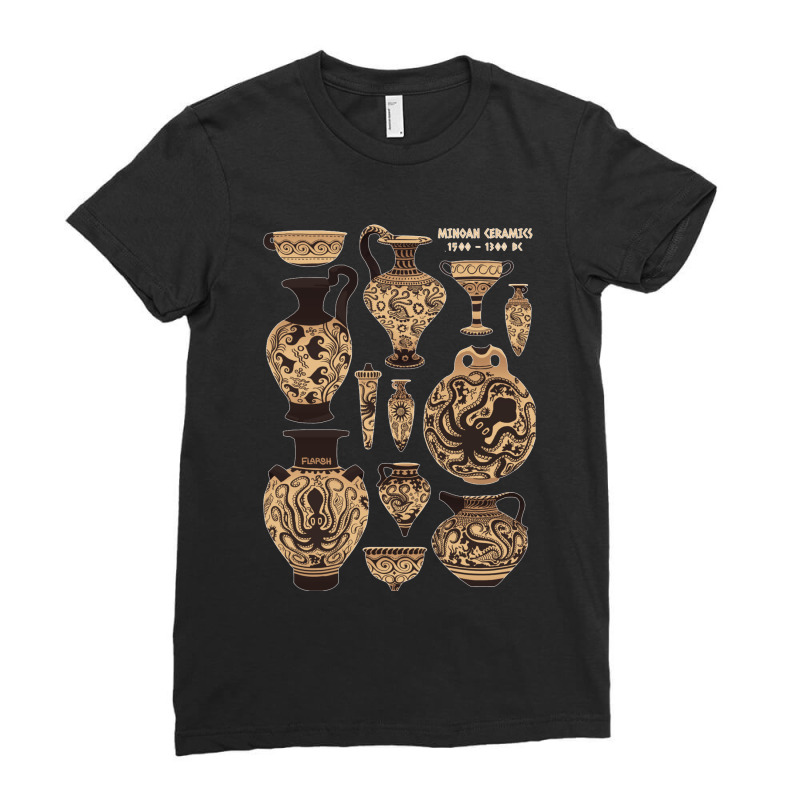 Late Minoan Ceramics Ladies Fitted T-Shirt by cm-arts | Artistshot