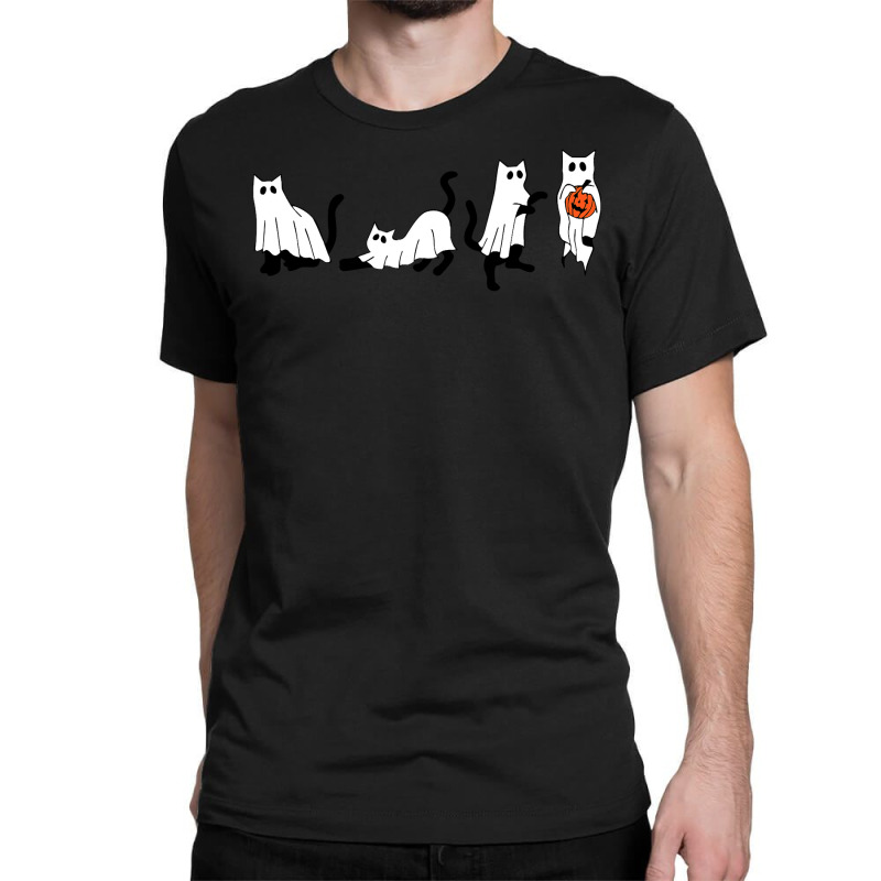 Black Cats And Pumpkin Halloween Cat Lovers Costume Ghost Classic T-shirt | Artistshot