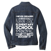 Super Cool Elementary School Principal Ladies Denim Jacket | Artistshot