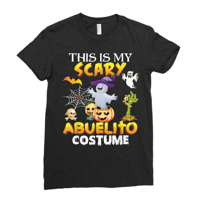 This Is My Scary Costume Abuelito Ghost Pumpkin Halloween Ladies Fitted T-Shirt by Amenity | Artistshot