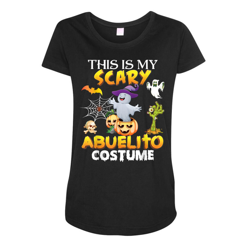 This Is My Scary Costume Abuelito Ghost Pumpkin Halloween Maternity Scoop Neck T-shirt by Amenity | Artistshot