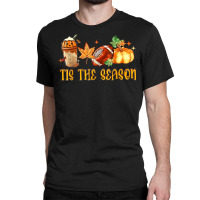 Coffee Dry Leaf Football And Halloween Tis The Season Fun Classic T-shirt | Artistshot