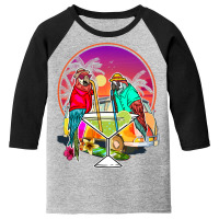 Tropical Summer Vacation Birds  Parrots Drinking Margarita Long Sleeve Youth 3/4 Sleeve | Artistshot