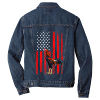 American Flag Cock Fighting Rooster Men Denim Jacket | Artistshot