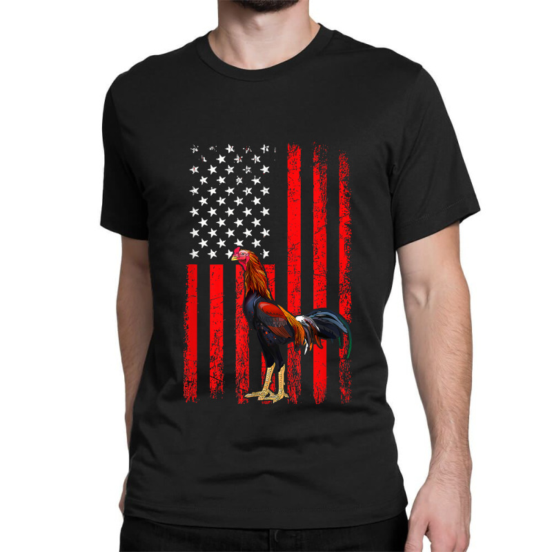 American Flag Cock Fighting Rooster Classic T-shirt by pennyWelborn | Artistshot