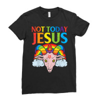 Today Not Jesus Satan Goat Satanic Rainbow Satanism Gift T Shirt Ladies Fitted T-shirt | Artistshot