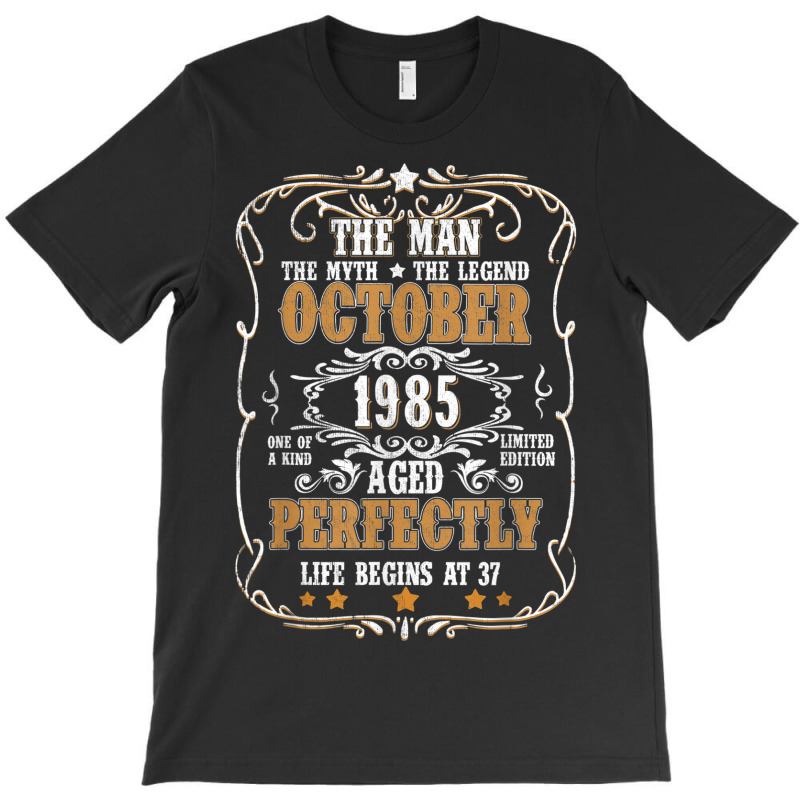 37th Birthday For Man Myth Legend October 1985 Vintage T-shirt | Artistshot