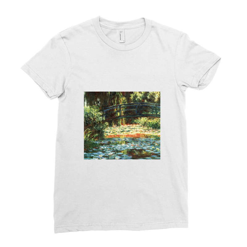 The Bridge Over The Water Lily Pond By Claude Monet Ladies Fitted T-Shirt by limolasmabelas | Artistshot