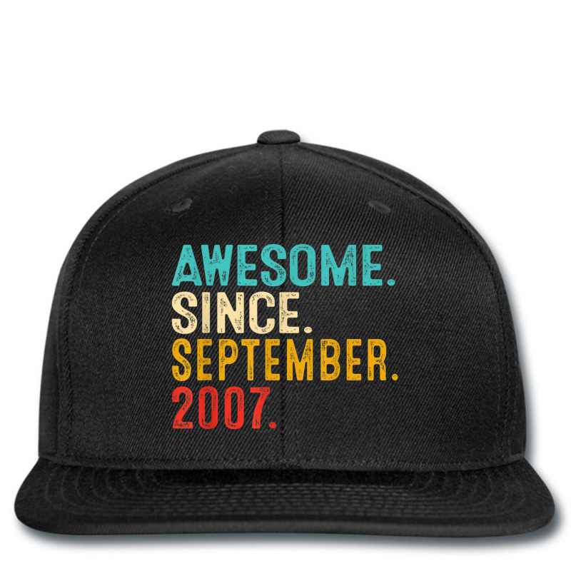 Awesome Since September 2007 15th Bday Gift 15 Year Old Boy Printed Hat | Artistshot