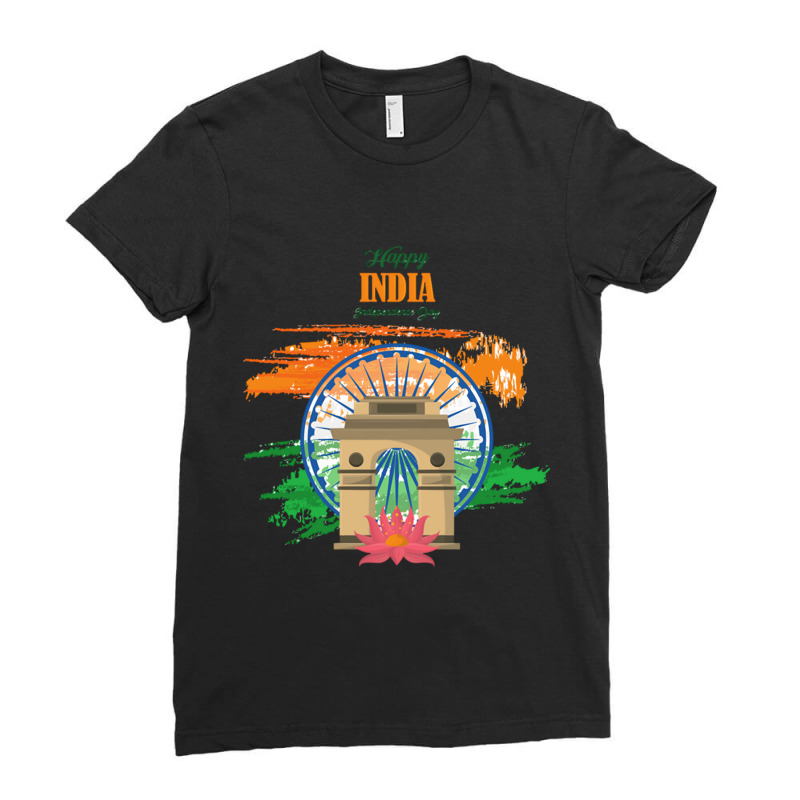 India Independence Day Ladies Fitted T-Shirt by cm-arts | Artistshot