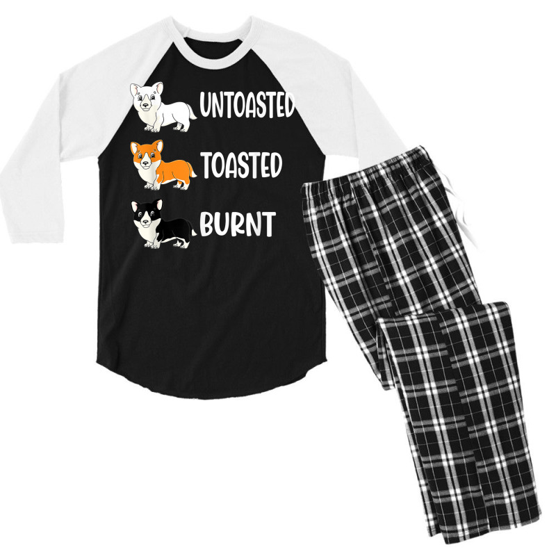 Corgi Colors Untoasted Toasted Burnt Dog Corgi Men's 3/4 Sleeve Pajama Set | Artistshot