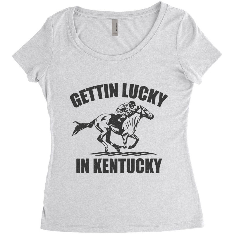 Gettin Lucky In Kentucky - Funny Derby Day - Horse Racing Game Women's Triblend Scoop T-shirt by YURIYAMIGUD | Artistshot