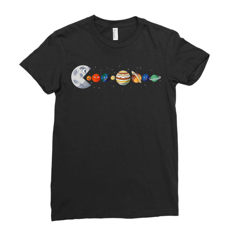 Solarsystem Planets Astrology Science Moon T Shirt Ladies Fitted T-Shirt by cm-arts | Artistshot