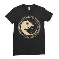 Geri & Freki Odin Wolves Viking Odin Wotan Germanic Moon Sun Pullover Ladies Fitted T-shirt | Artistshot