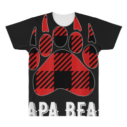 Papa Bear Christmas Pajama Red Plaid Buffalo Family Gift All Over Men's T-shirt | Artistshot