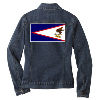 American Samoa Flag With Vintage Samoan National Colors T Shirt Ladies Denim Jacket | Artistshot