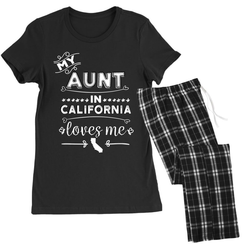 My Aunt In California Loves Me T Gift For Niece Nephew Women's Pajamas Set by KaydenLivingston | Artistshot