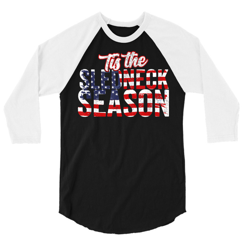 American Sledneck Season   Motor Sled Snowmobiler Christmas 3/4 Sleeve Shirt by Sombre | Artistshot