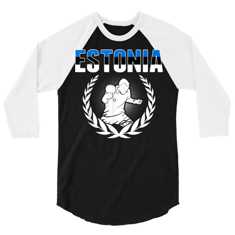 Estonia Table Tennis Fans Jersey Estonian Ping Pong Lovers 3/4 Sleeve Shirt | Artistshot