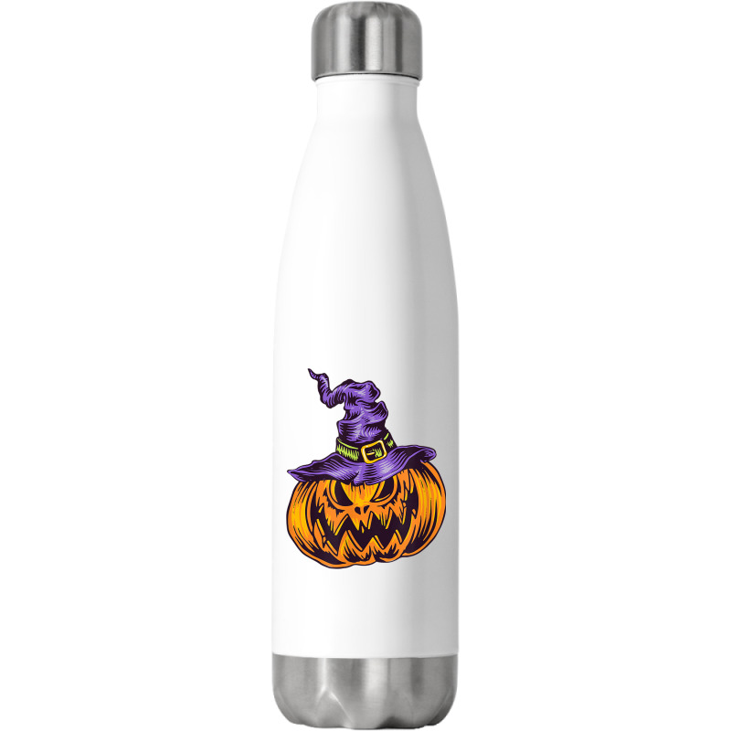 Halloween Pumpkin Witch Hat Witchcraft Costume Stainless Steel Water Bottle | Artistshot