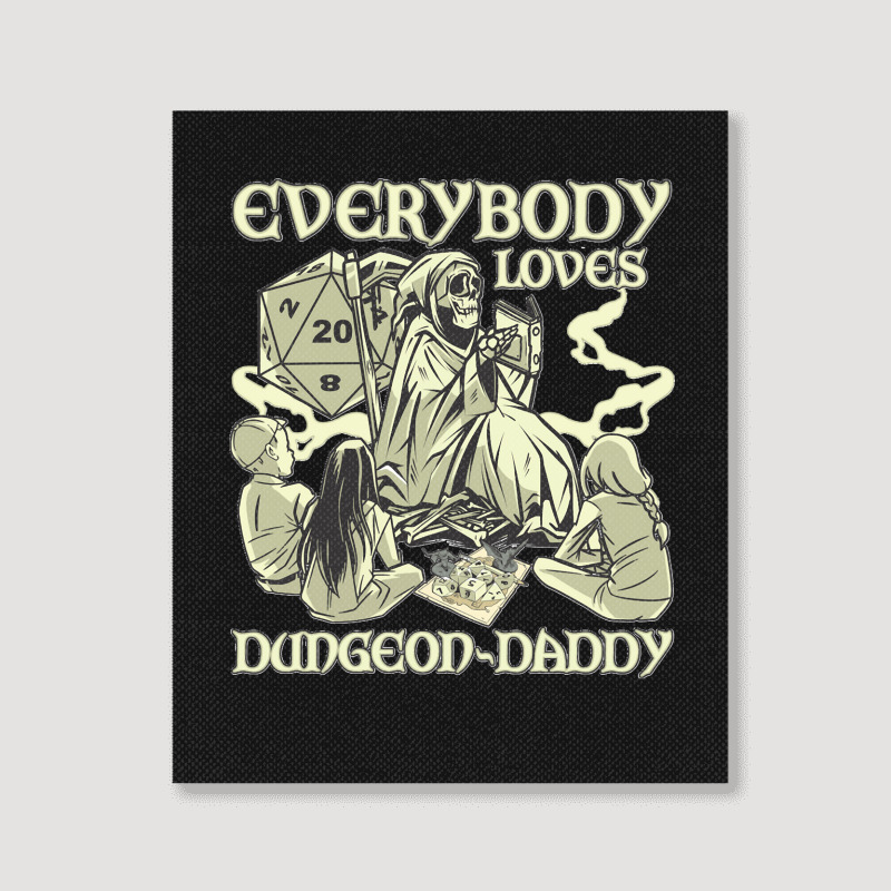 Rpg Gamer Dungeon Daddy D20 Dice Pen And Paper Board Game Classic Portrait Canvas Print | Artistshot