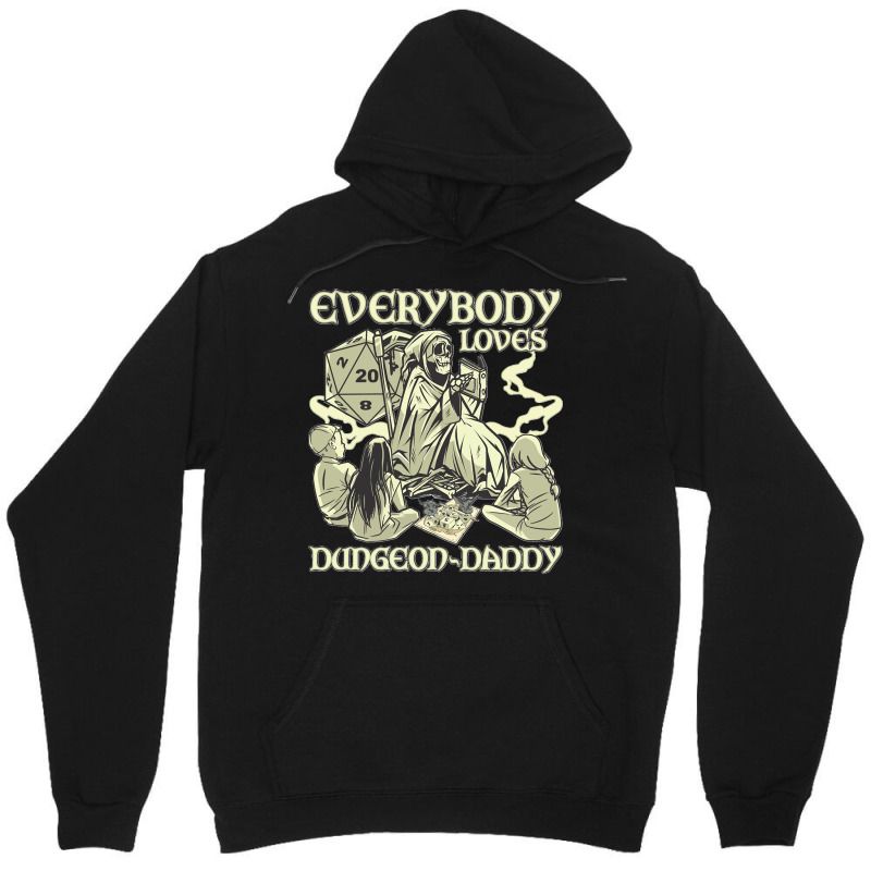 Rpg Gamer Dungeon Daddy D20 Dice Pen And Paper Board Game Classic Unisex Hoodie | Artistshot