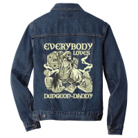 Rpg Gamer Dungeon Daddy D20 Dice Pen And Paper Board Game Classic Men Denim Jacket | Artistshot