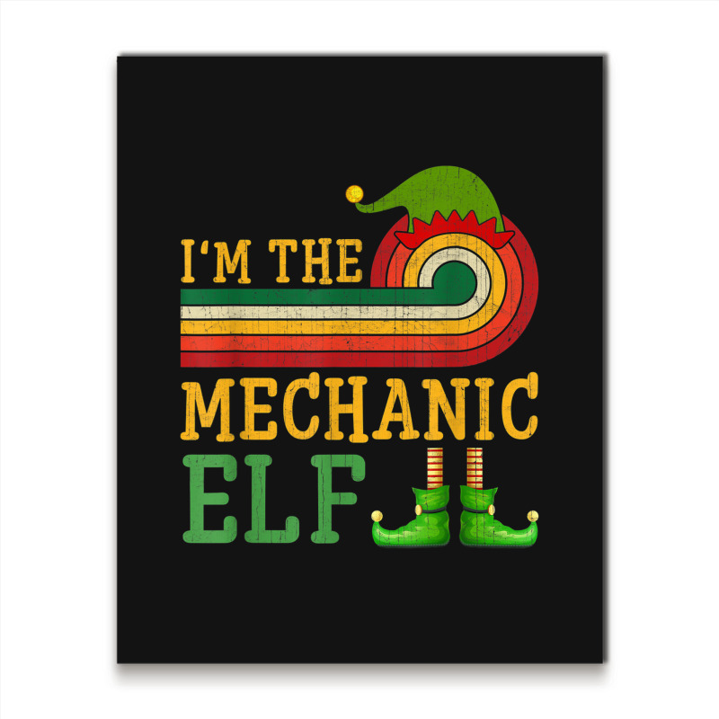 I'm The Mechanic Elf Matching Group Christmas Party Pajama Metal Print Vertical | Artistshot