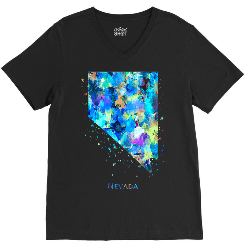 Nevada Map V-neck Tee | Artistshot